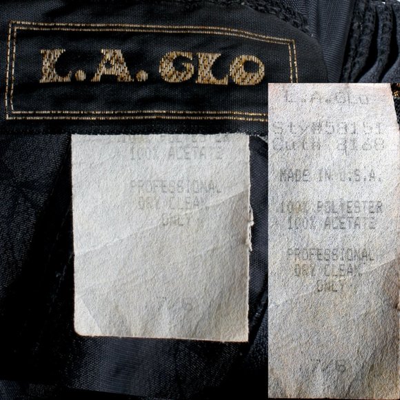 7/8 Vintage 00s LA GLO Black Lace Slinky Leg Slit Cocktail Maxi Dress 90s Y2K - Picture 8 of 8